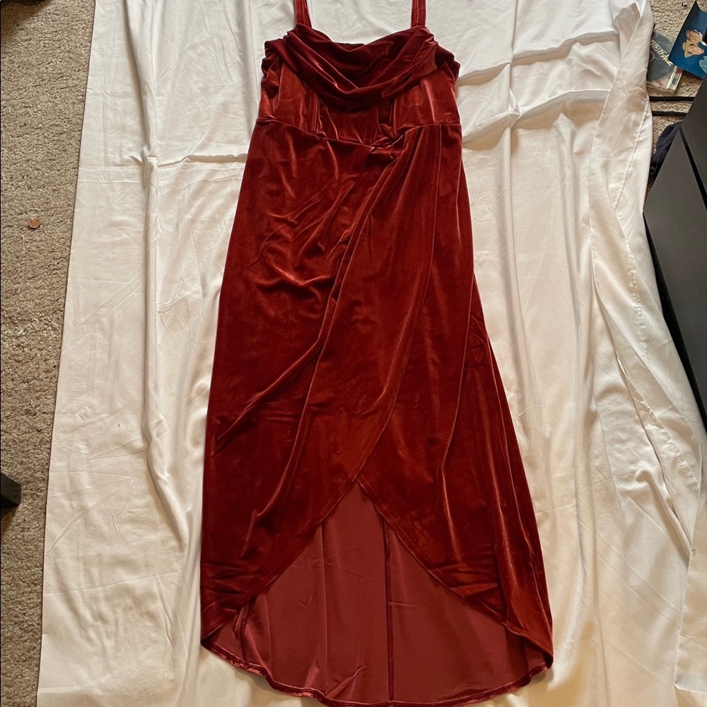 Midi Velvet Bustier Tulip Dress - Picture 8 of 12